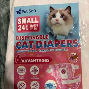 Small Pink Disposable Cat Diapers - Pack of 23